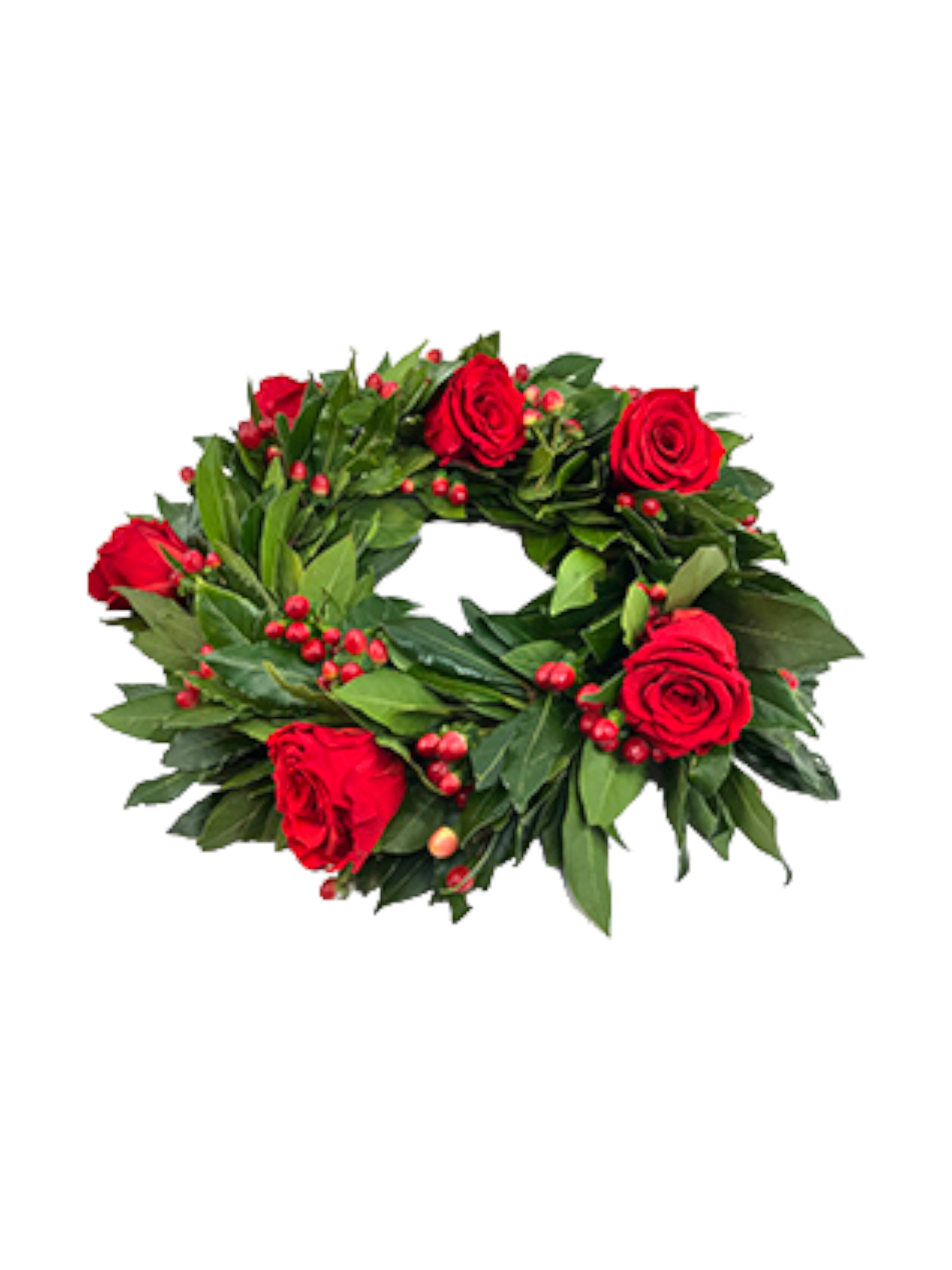 Featured image for “Coroncina di Laurea con Bacche Vere e 6 Rose Rosse”