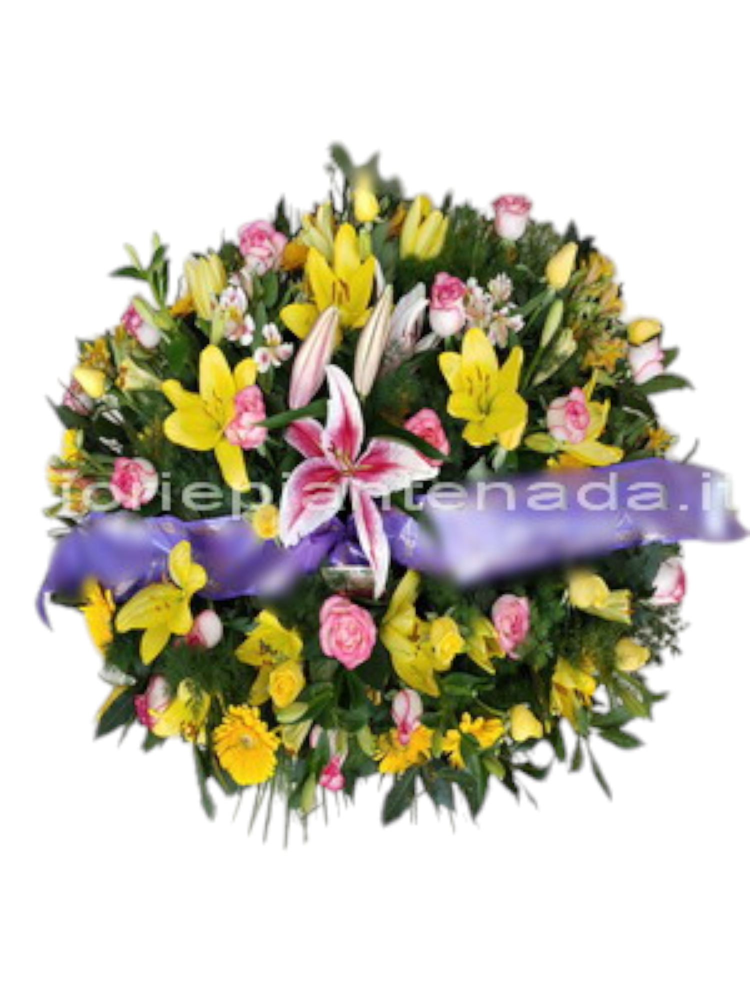 Cuscino funebre lilium giallo