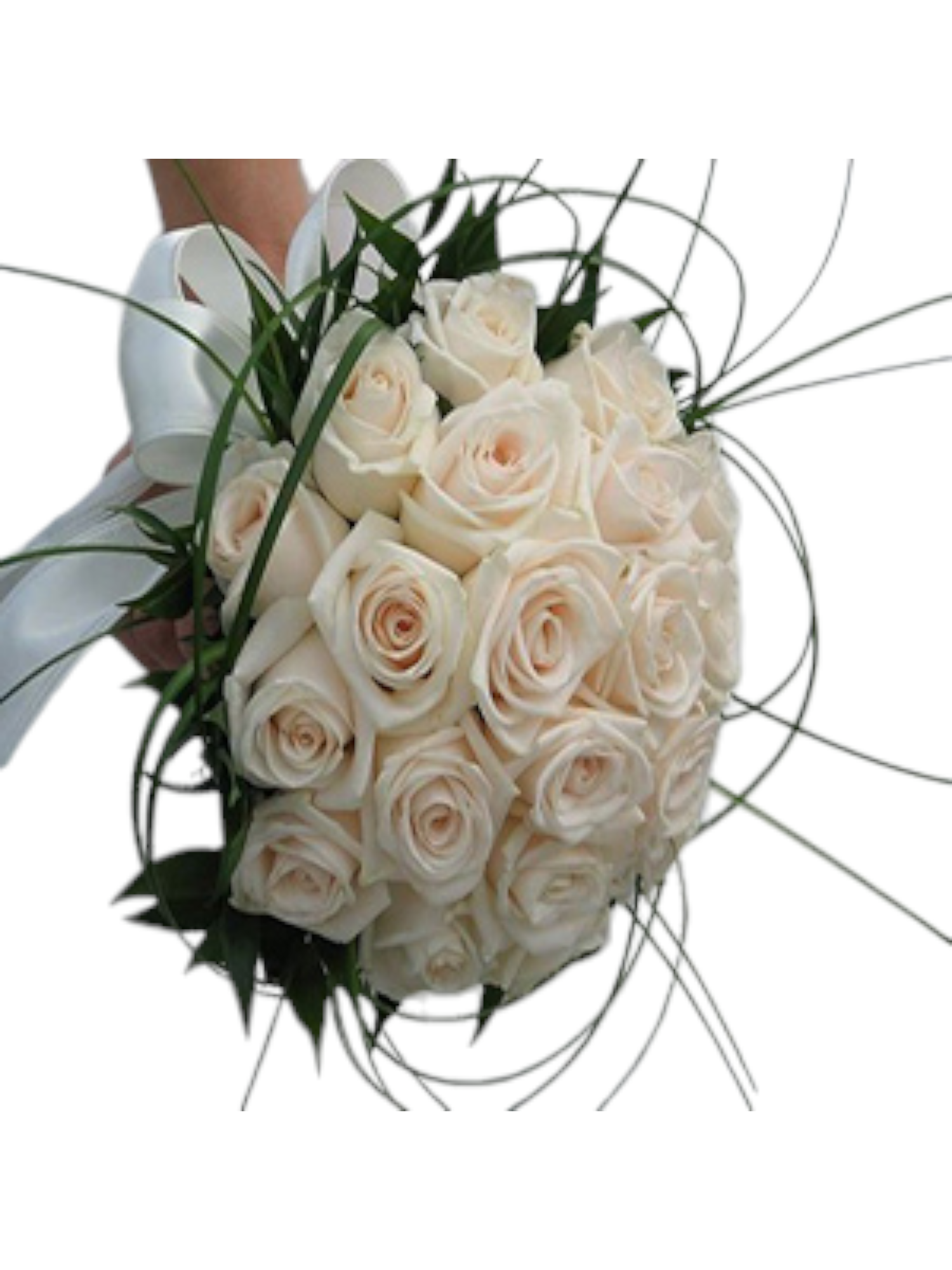 Featured image for “Bouquet da sposa Rose rifinito con foglie”