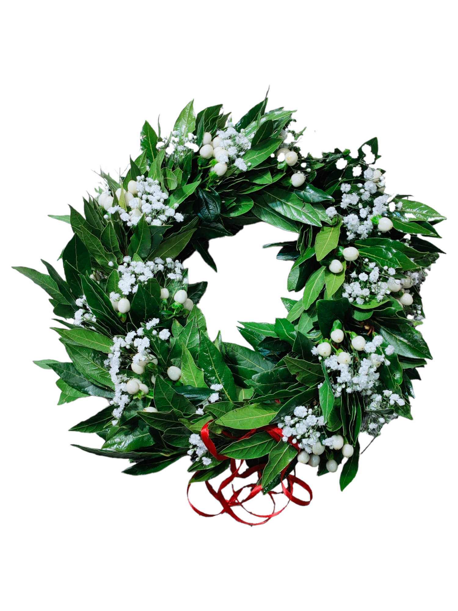 Coroncina per laurea con hypericum bianco e gypsophila