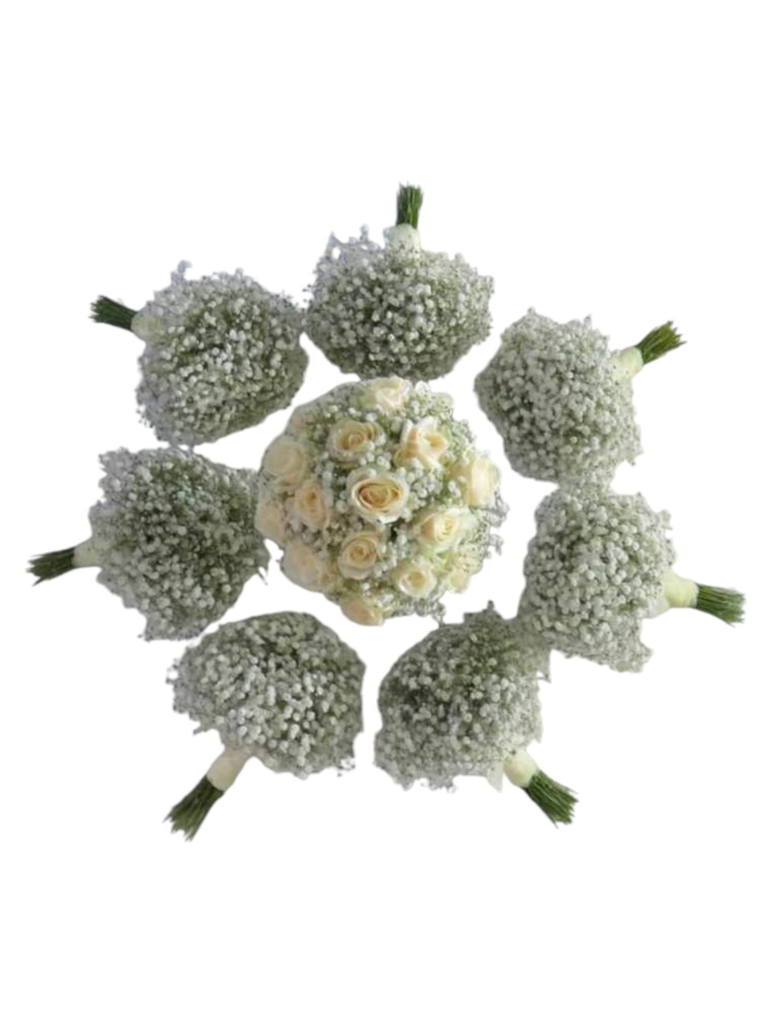 Bouquet da sposa rose bianche e gypsophila