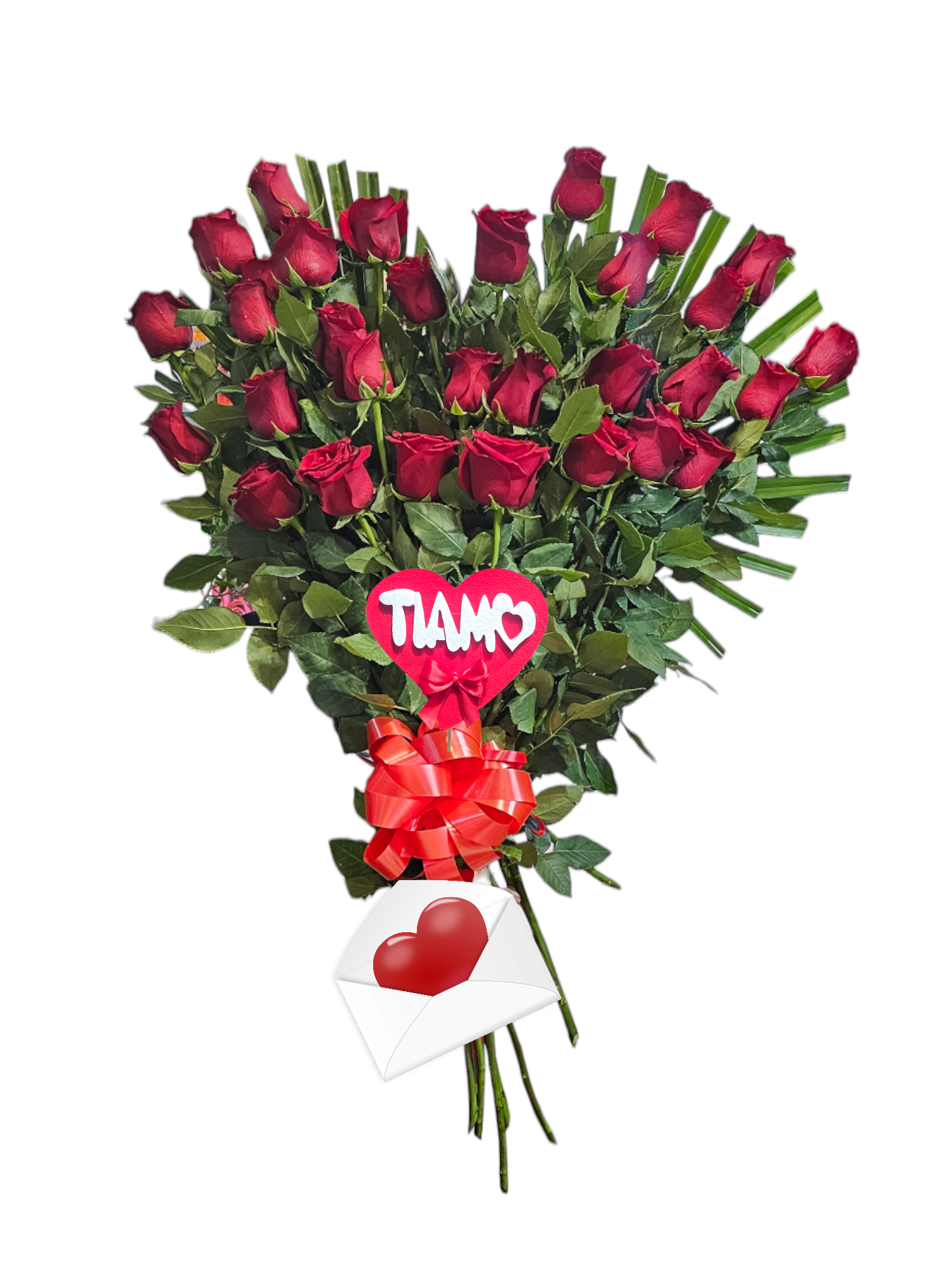 Rose rosse a cuore