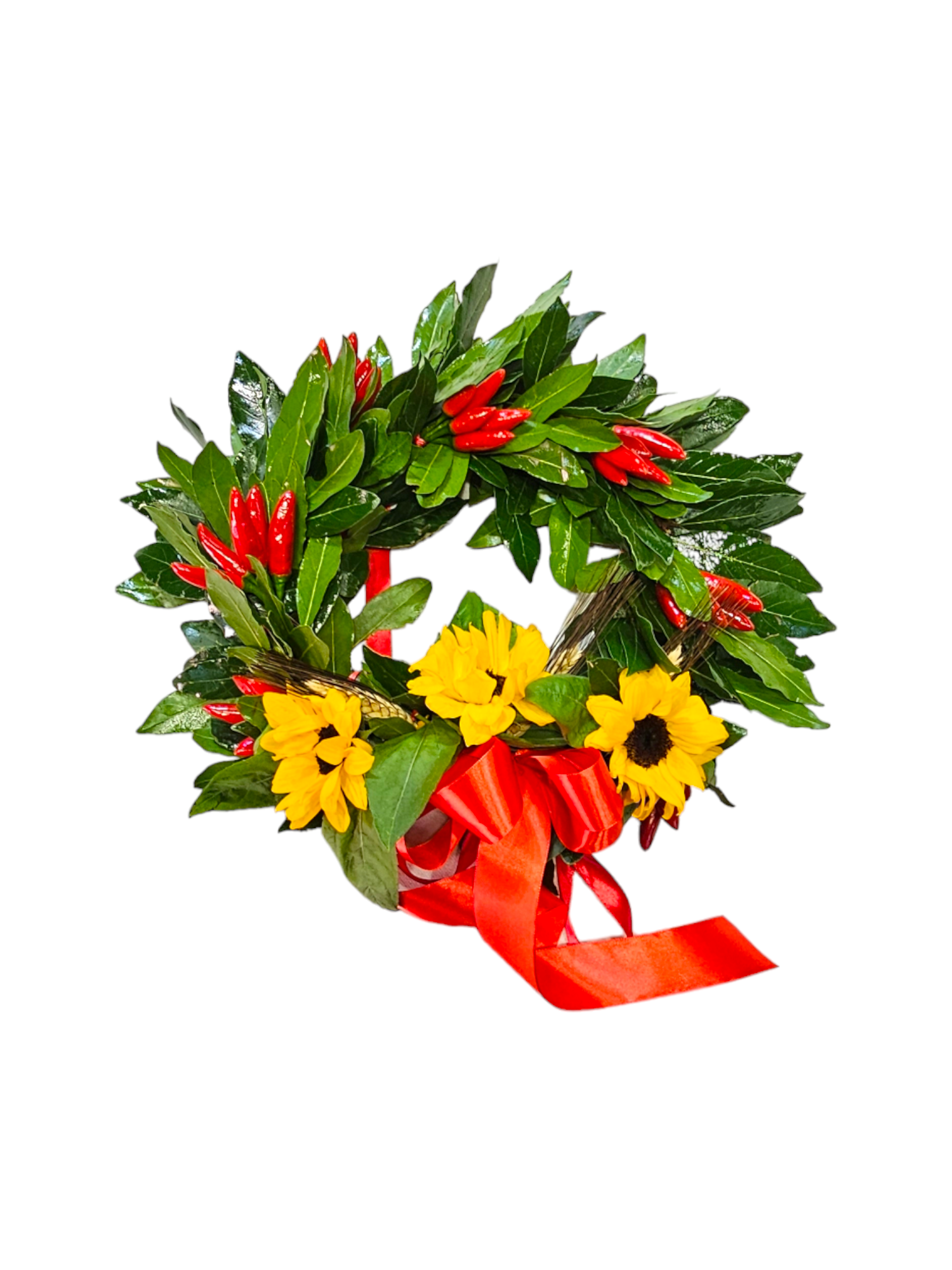 Coroncina girasoli e peperoncini veri