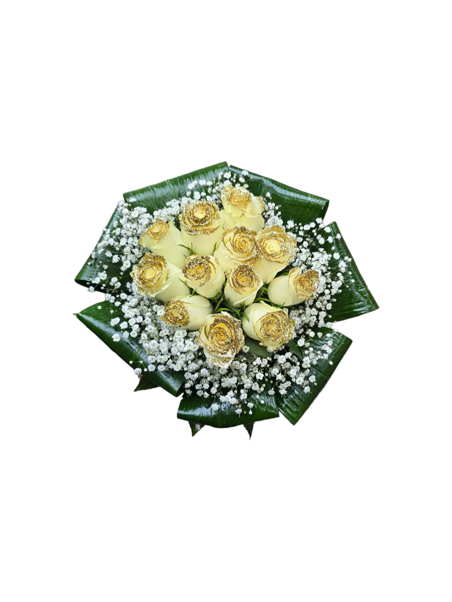 Bouquet di nozze d oro con rose