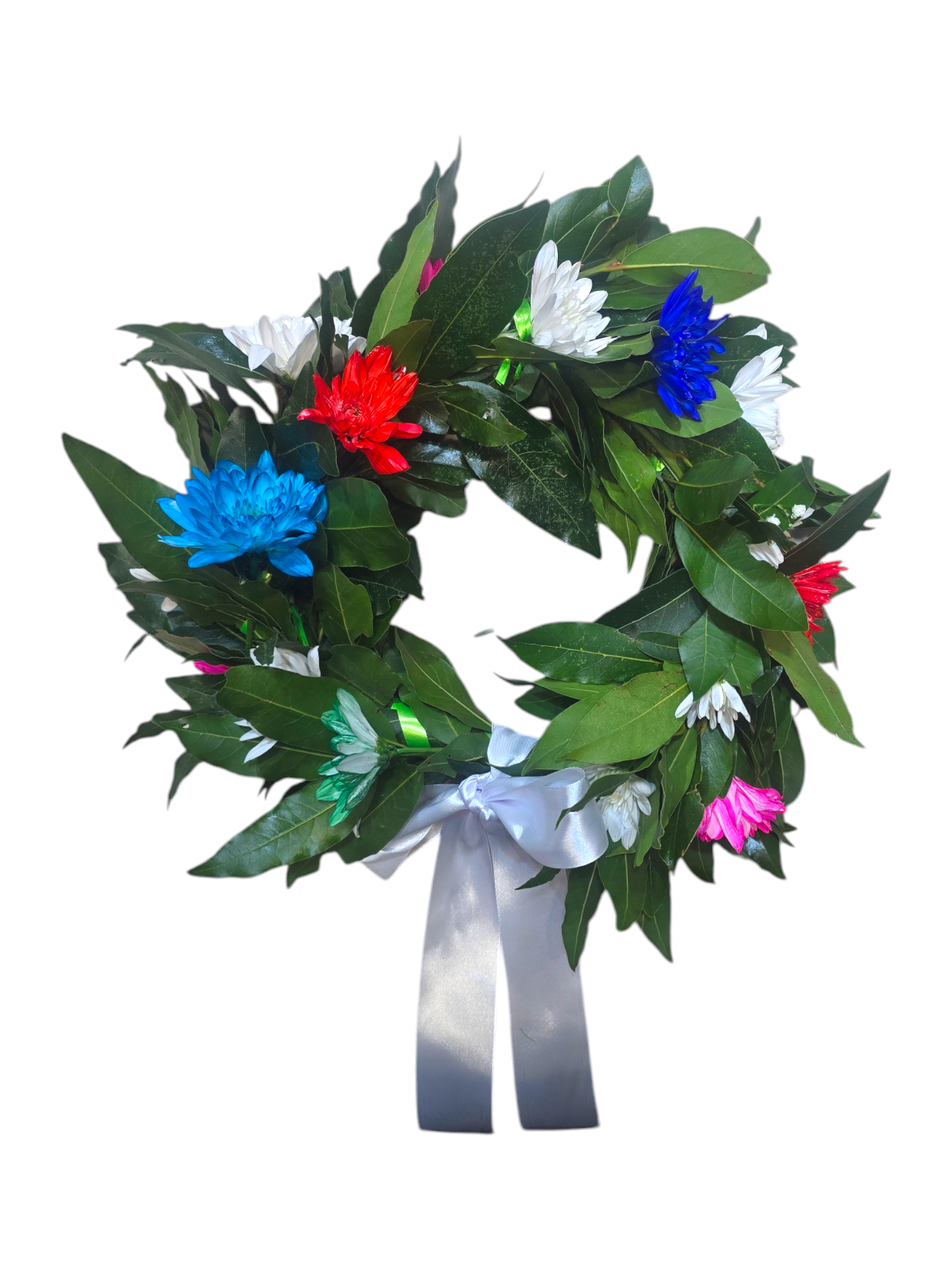 Featured image for “Coroncina con margherite colorate”