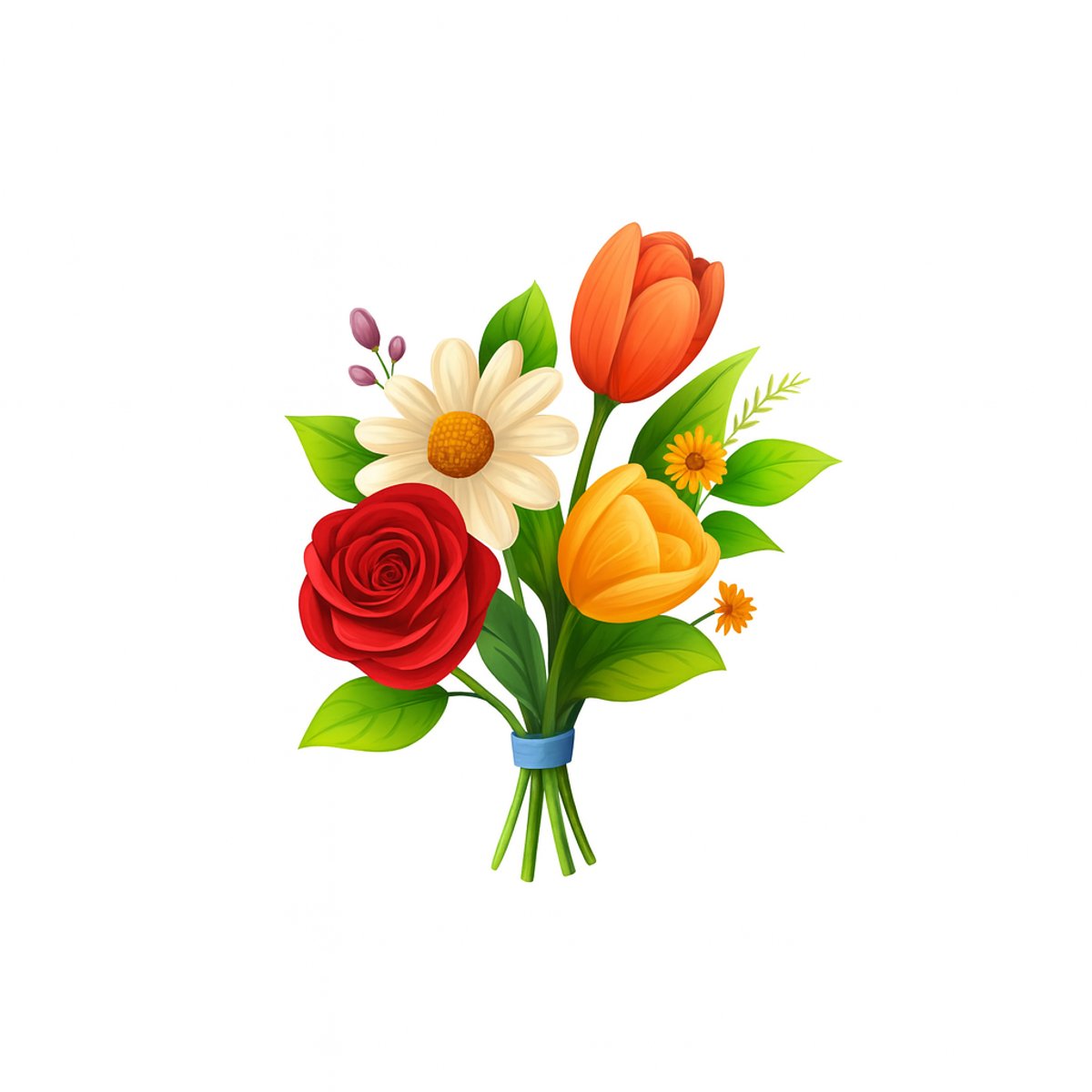 Bouquet di fiori misti formato Gesto d’affetto, composizione floreale artigianale compatta e delicata realizzata con fiori freschi di stagione.