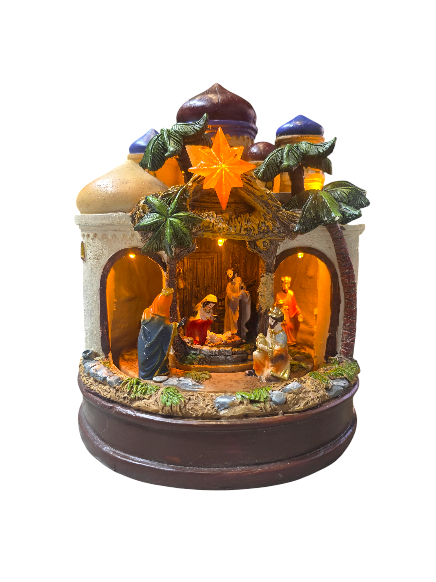 Presepe luminoso con luci LED calde e Stella Cometa accesa