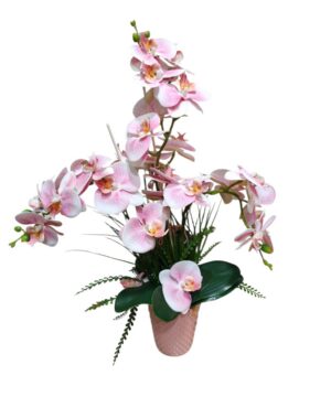 Vaso di Phalaenopsis artificiali rosa
