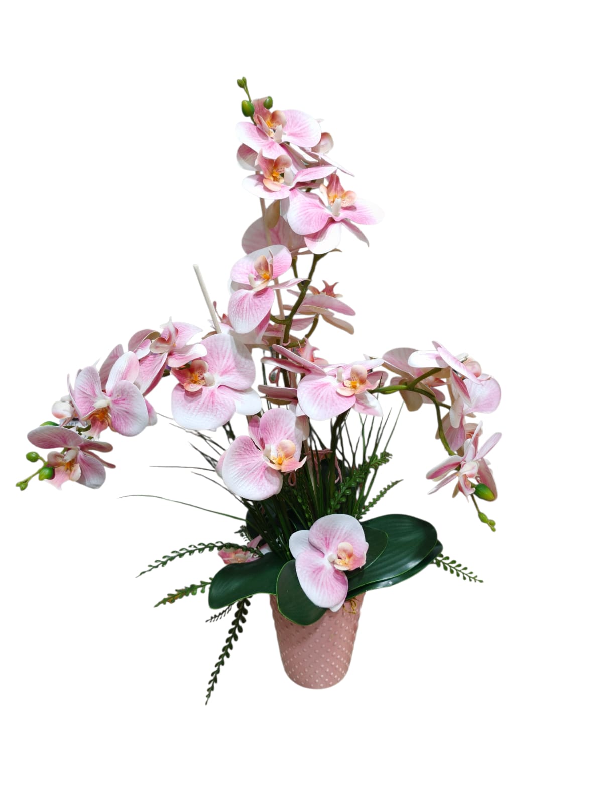Vaso di Phalaenopsis artificiali rosa