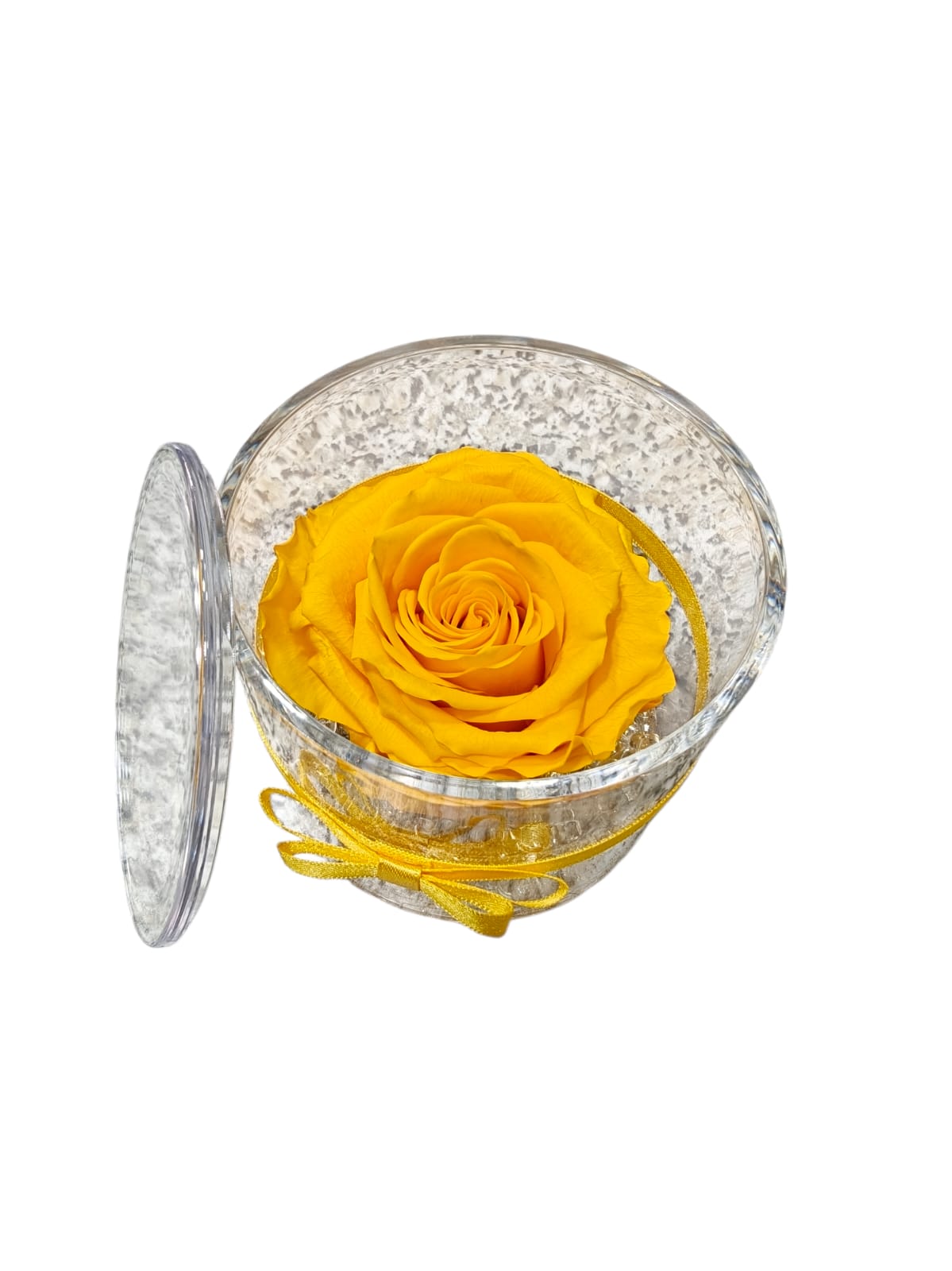 Rosa stabilizzata in cilindro trasparente con coperchio - immagine 19