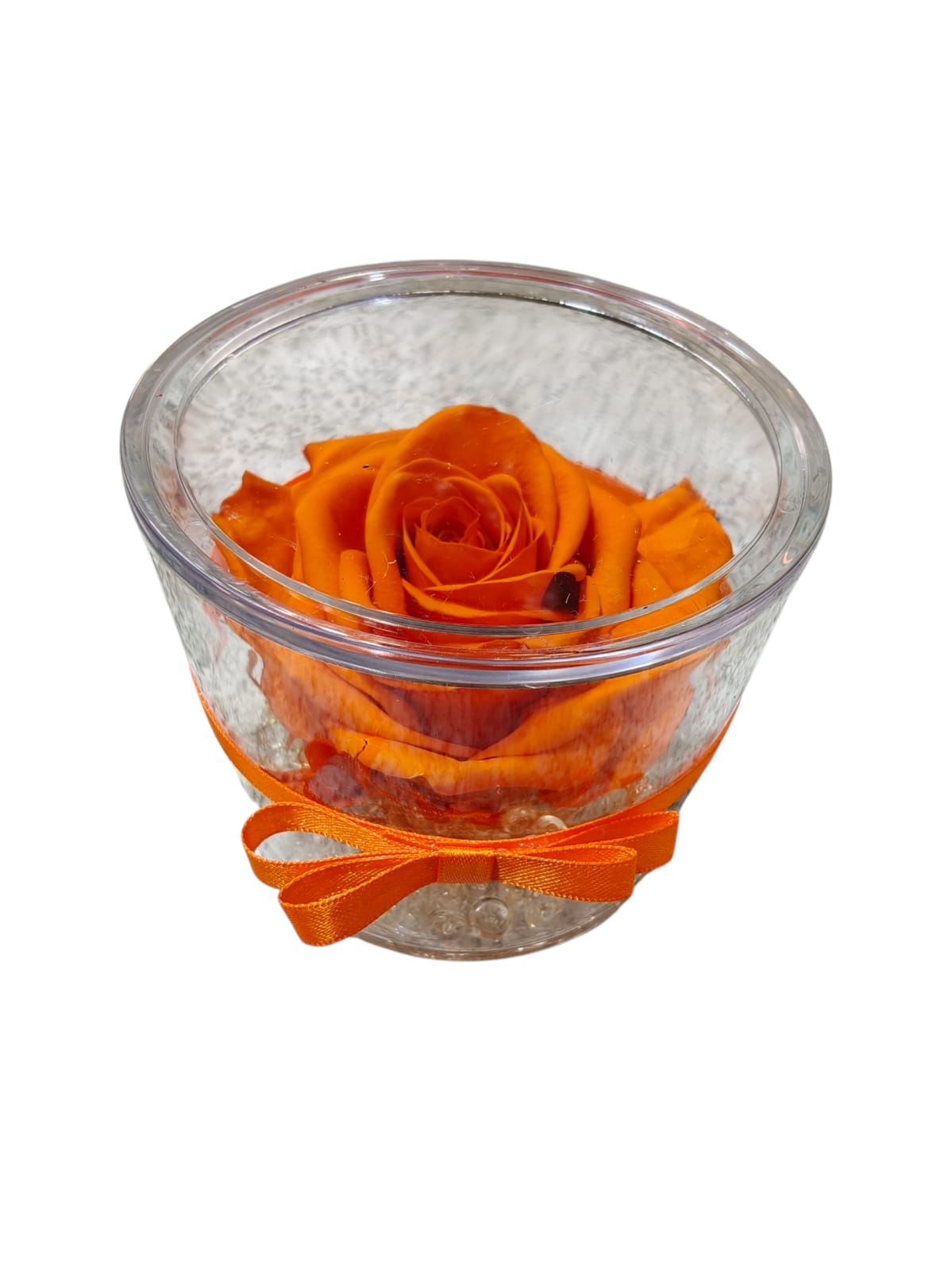 Rosa stabilizzata in cilindro trasparente con coperchio - immagine 7
